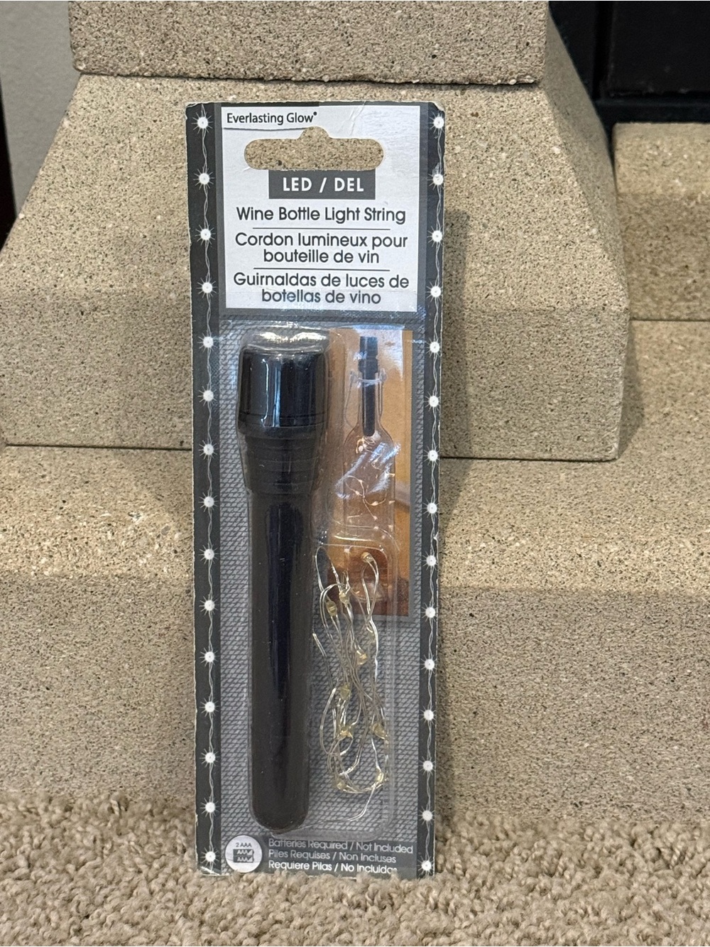 Black LED Wine Bottle Light Insert